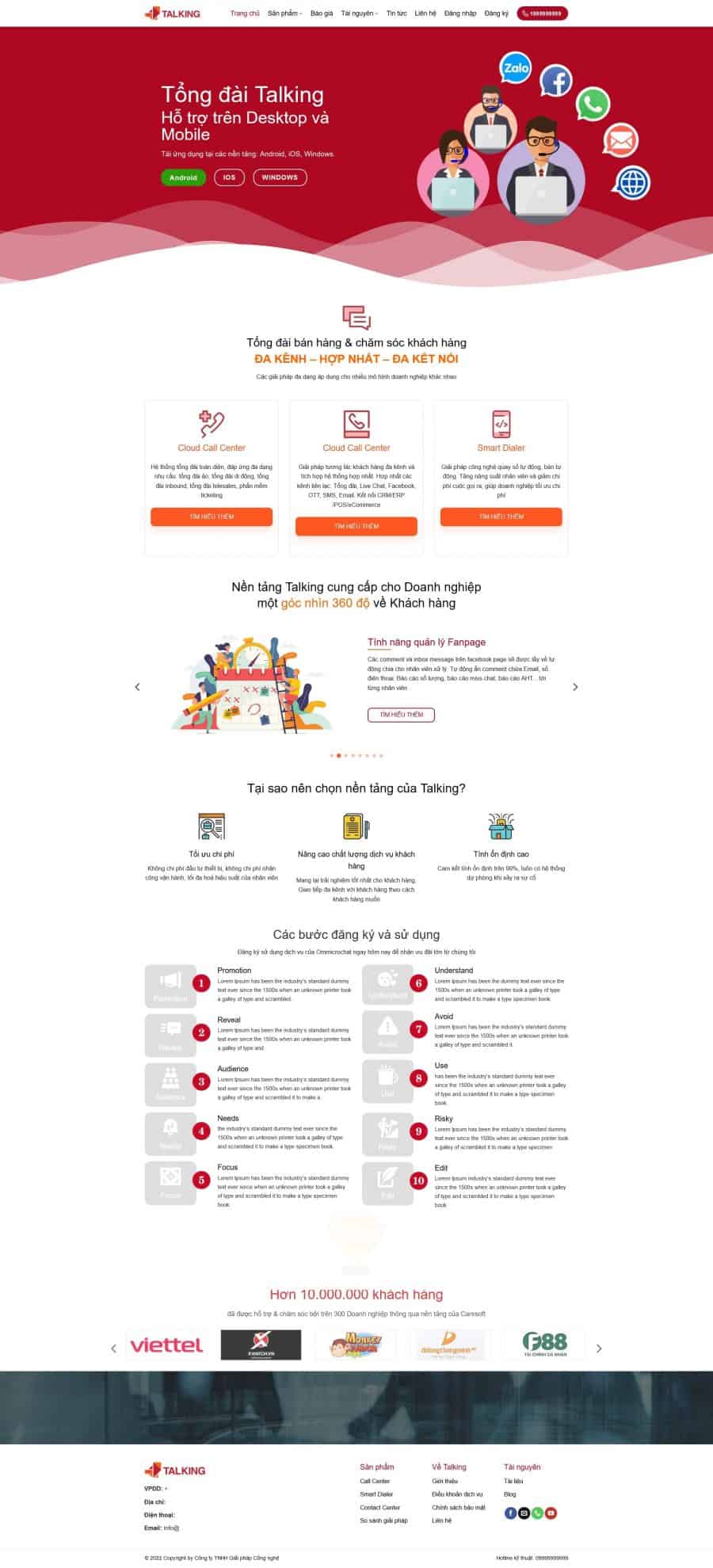 Theme WordPress tổng đài