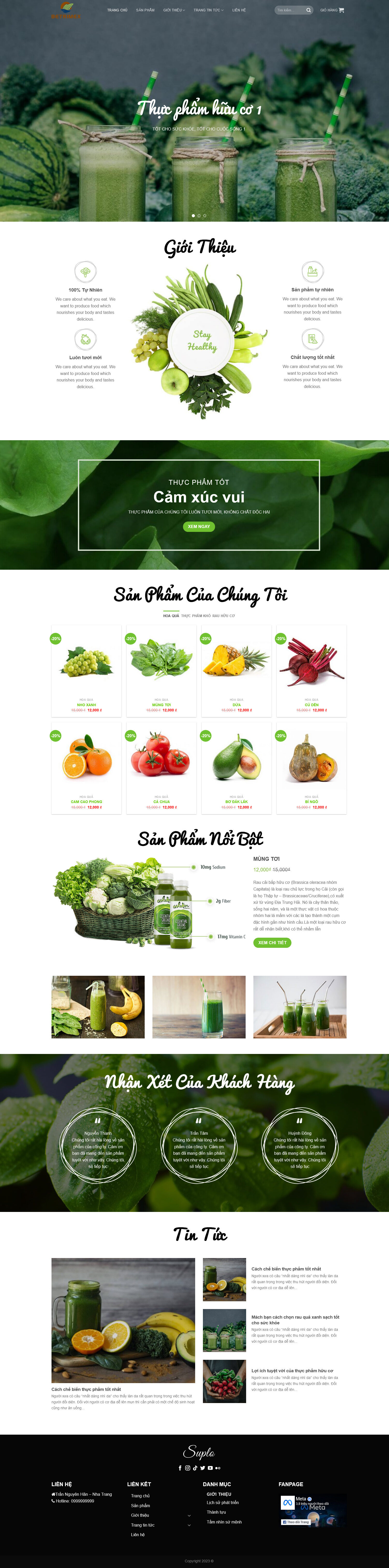 Theme wordpress thực phẩm hữu cơ