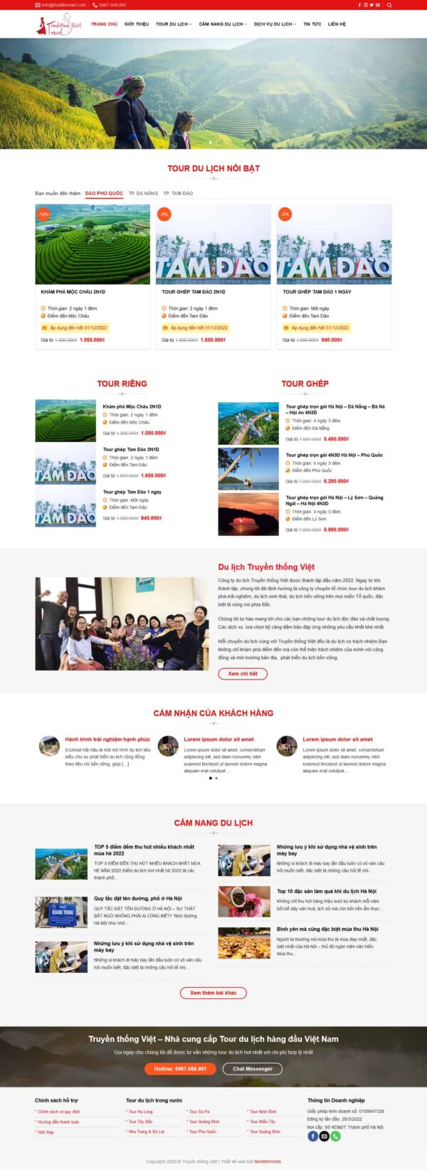 Theme wordpress du lịch truyền thống