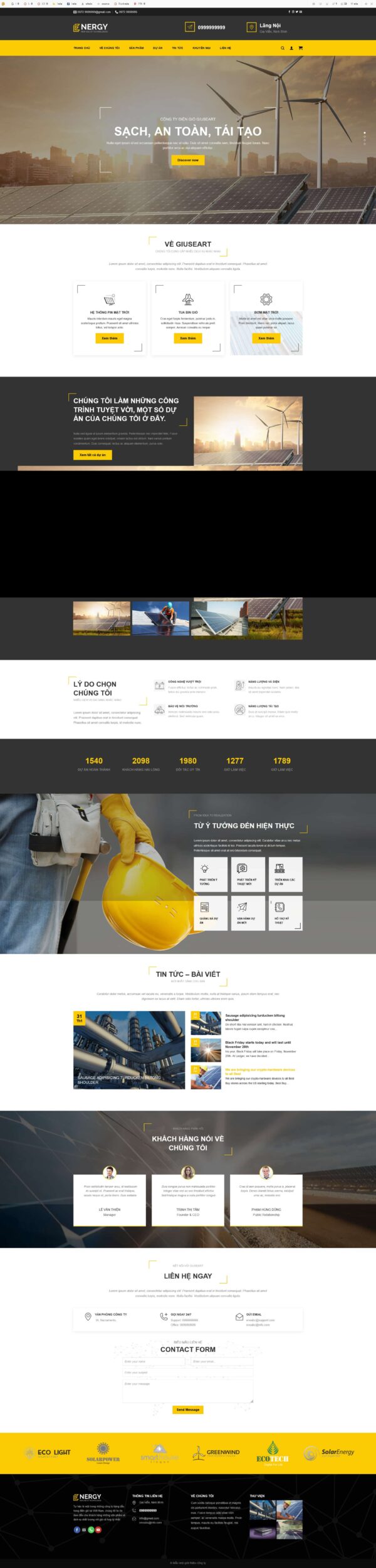 Theme wordpress giới thiệu công ty năng lượng mặt trời solar3