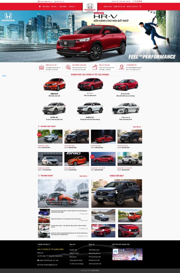 Theme wordpress bán xe oto honda 2