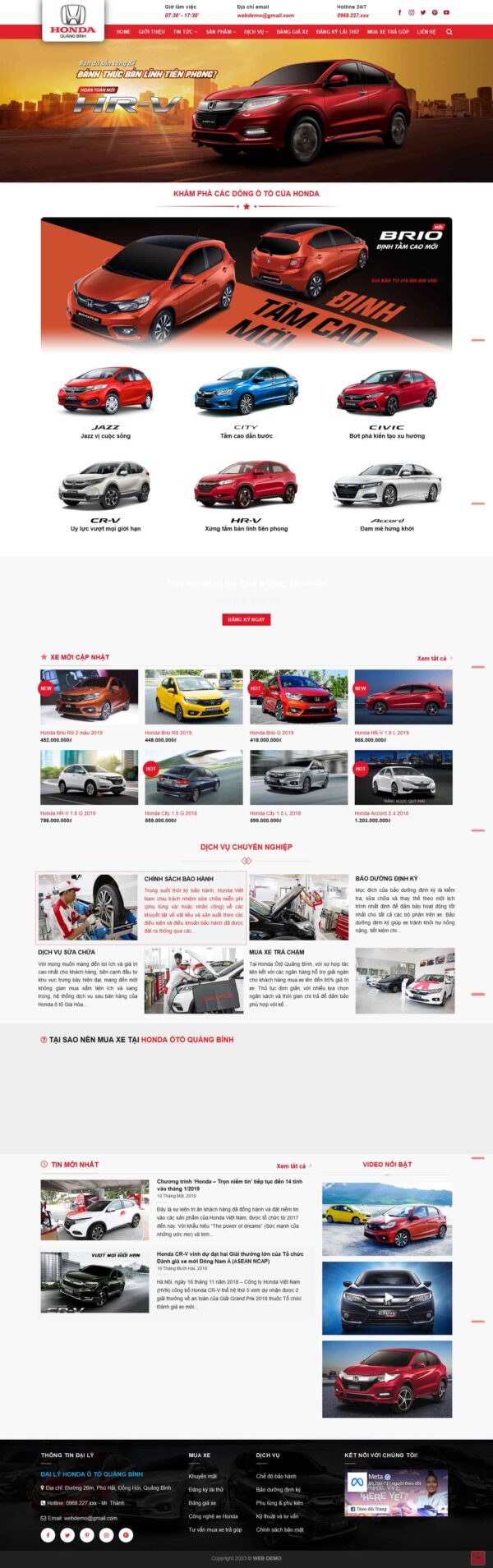 Theme wordpress bán oto honda 3