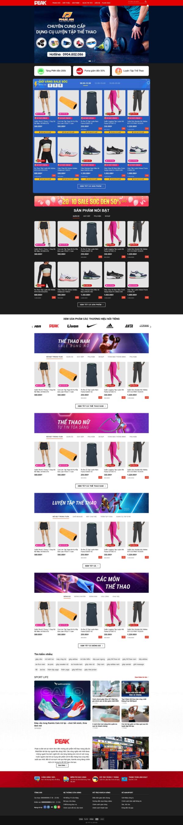 Theme wordpress shop bán giày giá rẻ