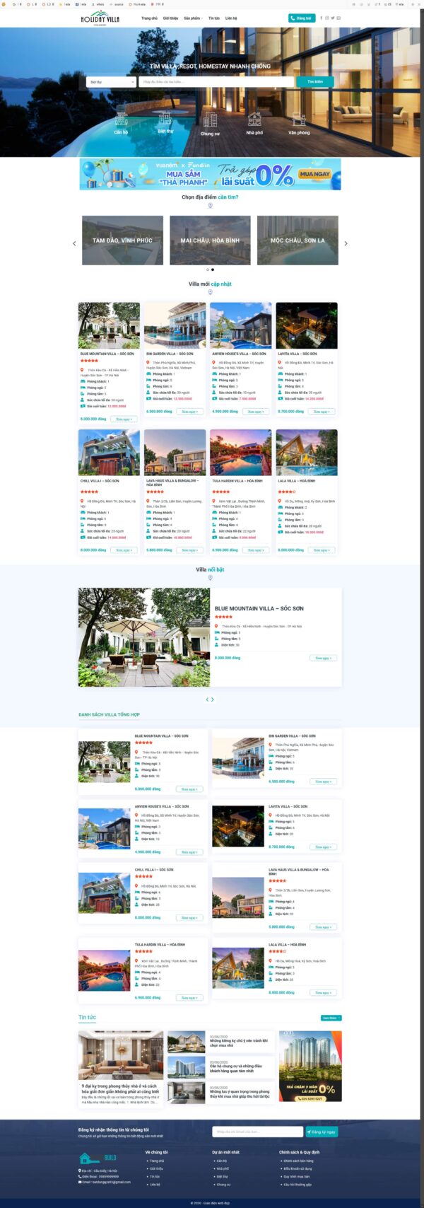 Theme wordpress danh bạ villa khách sạn biệt thự