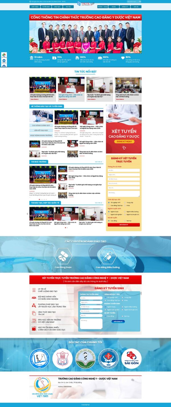 Theme wordpress web trường học y dược