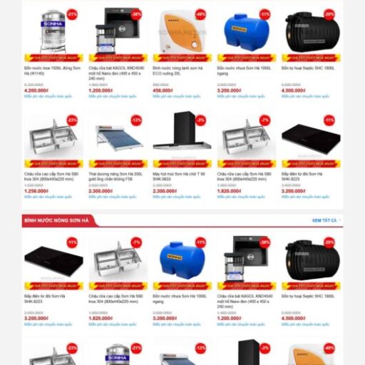 Theme wordpress bán bồn nước