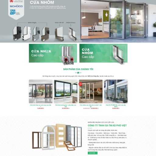 Theme wordpress cửa nhôm kính cửa lùa