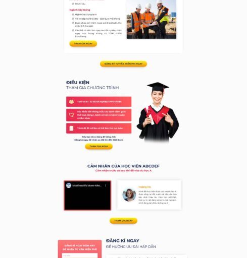 Theme wordpress dịch vụ du học