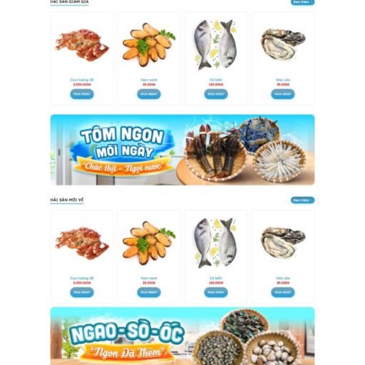 Theme WordPress Bán Hải Sản 01 chuẩn đẹp