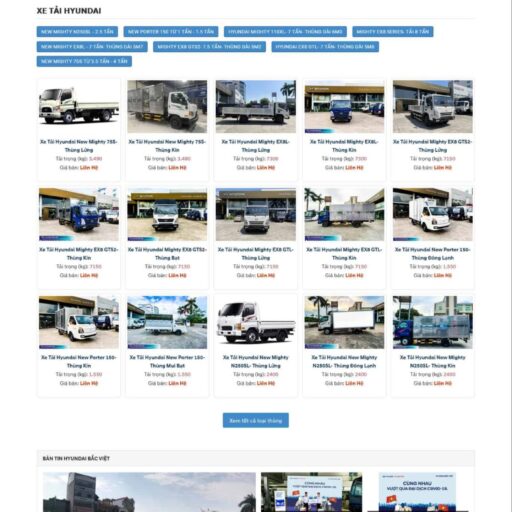 Theme wordpress bán oto hyundai 1