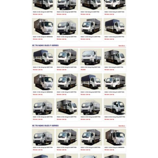 Theme wordpress bán xe tải Isuzu