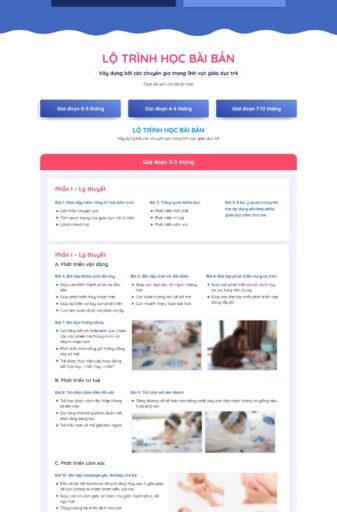 Theme wordpress lading pape khóa học cho bé