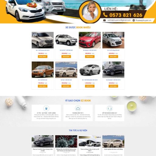 Theme WordPress Cho Thuê Xe 01 giá rẻ chuẩn seo
